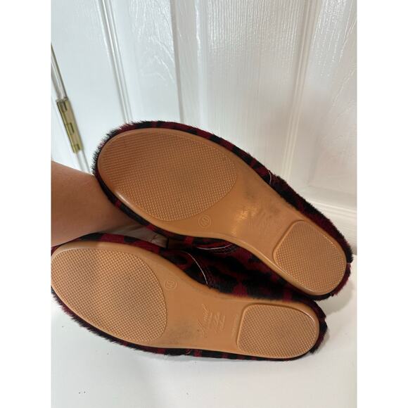 Anniel Italy Sz EU 40 Pony Hair Derby Ballet Booties Red Leopard Cheetah - Picture 6 of 7